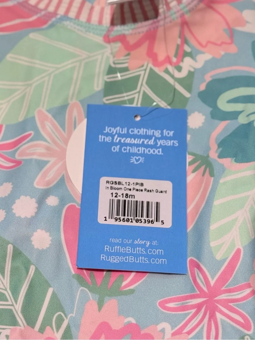 Baby Girl Ruffle Butts Floral One Piece Rash Guard Swim Suit: 12-18 Months *NWT*